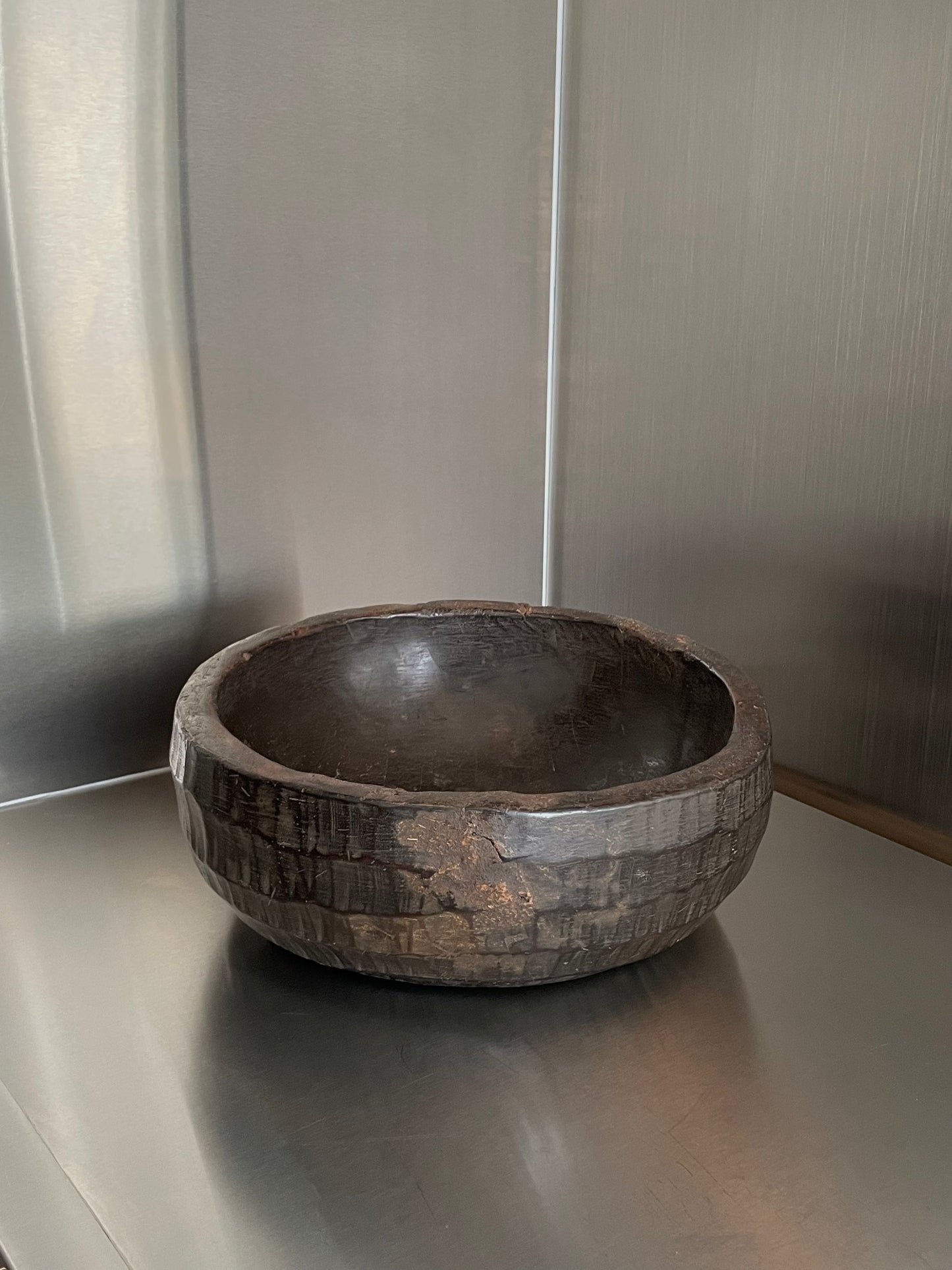 Deep Primitive Wooden Bowl