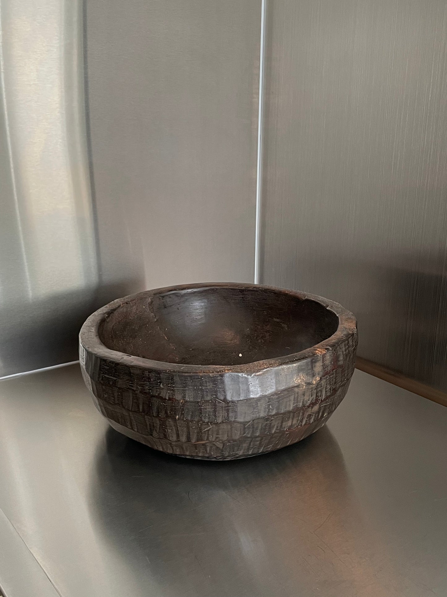 Deep Primitive Wooden Bowl